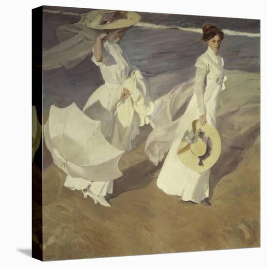 Stroll to the Edge of the Sea-Joaquín Sorolla y Bastida-Stretched Canvas