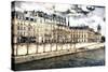 Stroll to the waterfront in Paris-Philippe Hugonnard-Stretched Canvas