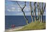 Stroller and Beech Trunks on the Western Beach of Darss Peninsula-Uwe Steffens-Mounted Photographic Print