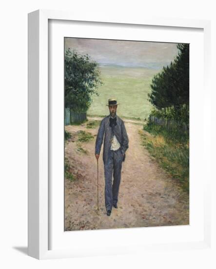 Stroller by the Sea. Promeneur au Bord de La Mer, 1885-Gustave Caillebotte-Framed Giclee Print