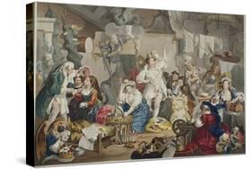 Strolling Actresses Dressing in a Barn, Illustration from 'Hogarth Restored: the Whole Works of…-William Hogarth-Stretched Canvas