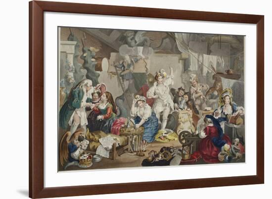 Strolling Actresses Dressing in a Barn, Illustration from 'Hogarth Restored: the Whole Works of…-William Hogarth-Framed Giclee Print