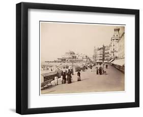 Strolling Along the Promenade at Ostende with Umbrellas - to Protect Them from the Sun-null-Framed Photographic Print