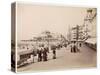 Strolling Along the Promenade at Ostende with Umbrellas - to Protect Them from the Sun-null-Stretched Canvas