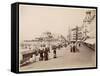 Strolling Along the Promenade at Ostende with Umbrellas - to Protect Them from the Sun-null-Framed Stretched Canvas