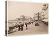 Strolling Along the Promenade at Ostende with Umbrellas - to Protect Them from the Sun-null-Stretched Canvas