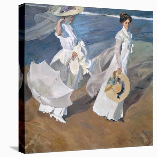 Strolling Along the Seashore-Joaquín Sorolla y Bastida-Stretched Canvas