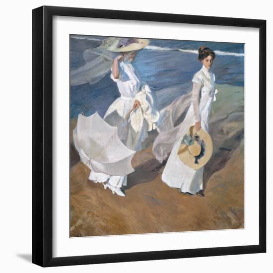 Strolling Along the Seashore-Joaquín Sorolla y Bastida-Framed Giclee Print