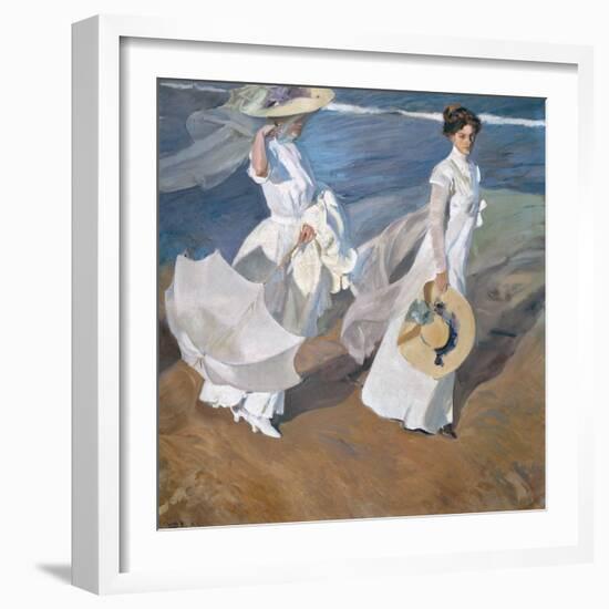 Strolling Along the Seashore-Joaquín Sorolla y Bastida-Framed Giclee Print