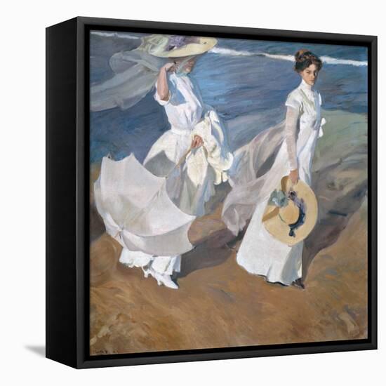 Strolling Along the Seashore-Joaquín Sorolla y Bastida-Framed Stretched Canvas