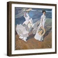 Strolling Along the Seashore-Joaquín Sorolla y Bastida-Framed Premium Giclee Print