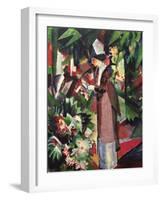 Strolling amongst Flowers-Auguste Macke-Framed Giclee Print