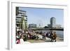 Strolling at the Kaiserkai, Local Recreation, Hafencity, Hamburg, Germany, Europe-Axel Schmies-Framed Photographic Print