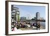 Strolling at the Kaiserkai, Local Recreation, Hafencity, Hamburg, Germany, Europe-Axel Schmies-Framed Photographic Print