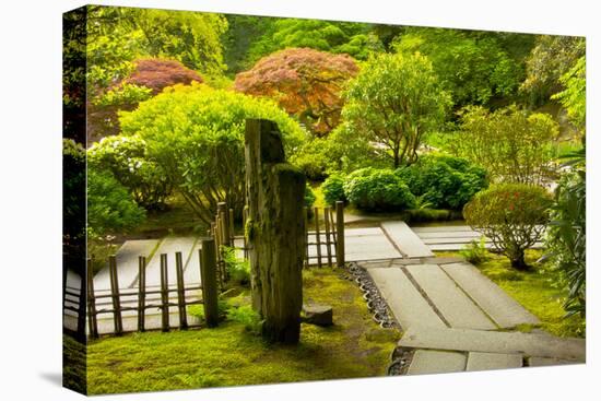 Strolling Garden, Portland Japanese Garden, Portland, Oregon, Usa-Michel Hersen-Stretched Canvas