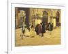 Strolling in the Square in Venice, 1884-Giacomo Favretto-Framed Giclee Print