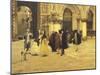 Strolling in the Square in Venice, 1884-Giacomo Favretto-Mounted Giclee Print