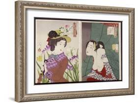 Strolling: the Appearance of an Upper-Class Wife of the Meiji Era and Itchy-Tsukioka Kinzaburo Yoshitoshi-Framed Giclee Print