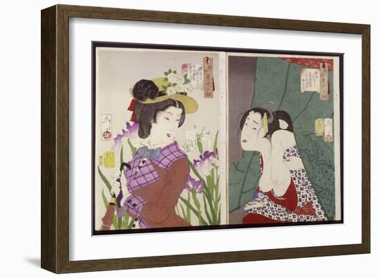 Strolling: the Appearance of an Upper-Class Wife of the Meiji Era and Itchy-Tsukioka Kinzaburo Yoshitoshi-Framed Giclee Print