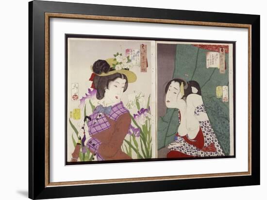 Strolling: the Appearance of an Upper-Class Wife of the Meiji Era and Itchy-Tsukioka Kinzaburo Yoshitoshi-Framed Giclee Print