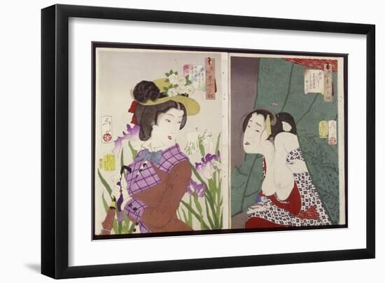 Strolling: the Appearance of an Upper-Class Wife of the Meiji Era and Itchy-Tsukioka Kinzaburo Yoshitoshi-Framed Giclee Print