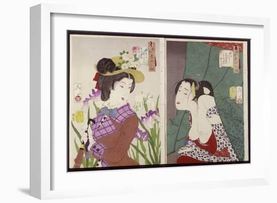 Strolling: the Appearance of an Upper-Class Wife of the Meiji Era and Itchy-Tsukioka Kinzaburo Yoshitoshi-Framed Giclee Print