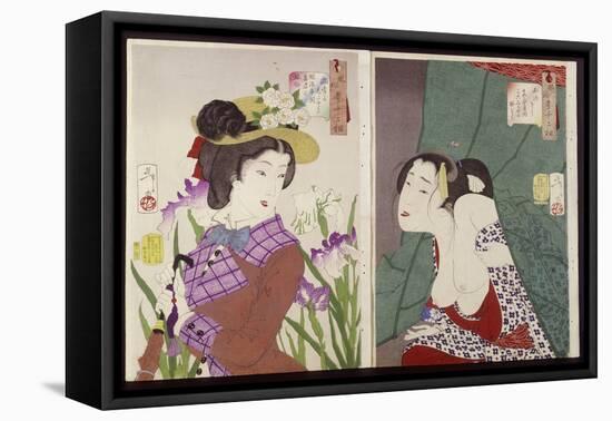Strolling: the Appearance of an Upper-Class Wife of the Meiji Era and Itchy-Tsukioka Kinzaburo Yoshitoshi-Framed Stretched Canvas