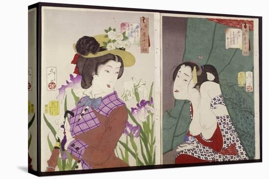 Strolling: the Appearance of an Upper-Class Wife of the Meiji Era and Itchy-Tsukioka Kinzaburo Yoshitoshi-Stretched Canvas