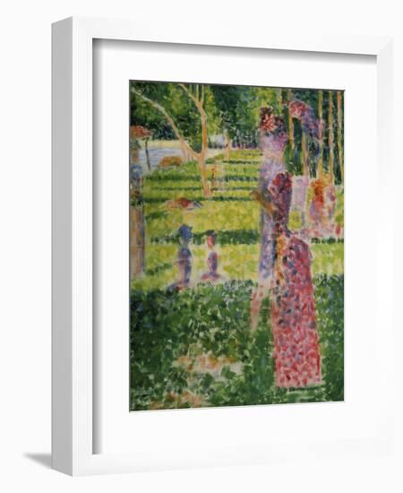 Strollling Couple, about 1884/1885-Georges Seurat-Framed Giclee Print