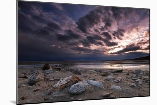 Strom Clouds Rolling In Over The Great Salt Lake From Antelope Island State Park, Utah-Austin Cronnelly-Mounted Photographic Print