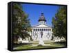 Strom Thurmond Statue and State Capitol Building, Columbia, South Carolina-Richard Cummins-Framed Stretched Canvas
