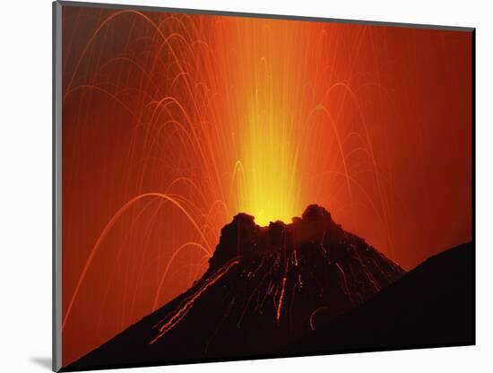 Stromboli Eruption, Aeolian Islands, North of Sicily, Italy-null-Mounted Photographic Print