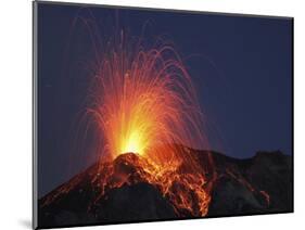 Stromboli Eruption, Aeolian Islands, North of Sicily, Italy-null-Mounted Photographic Print