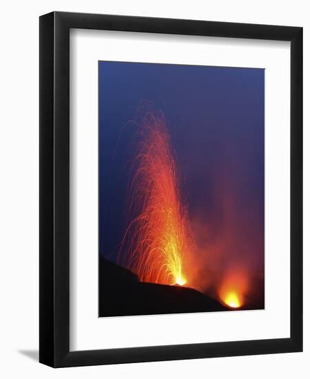 Stromboli Eruption, Aeolian Islands, North of Sicily, Italy-null-Framed Photographic Print