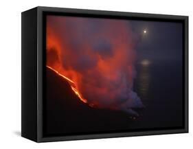 Stromboli Lava Flow, Sea Entry, Aeolian Islands, North of Sicily, Italy-null-Framed Stretched Canvas