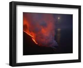 Stromboli Lava Flow, Sea Entry, Aeolian Islands, North of Sicily, Italy-null-Framed Photographic Print