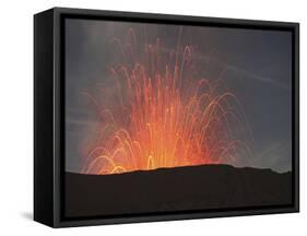 Strombolian Eruption of Mount Bromo Volcano, Tengger Caldera, Java, Indonesia-Stocktrek Images-Framed Stretched Canvas