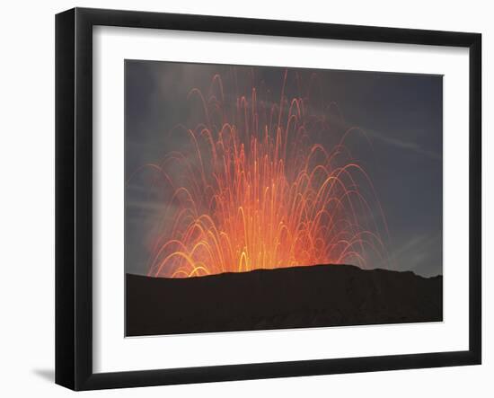 Strombolian Eruption of Mount Bromo Volcano, Tengger Caldera, Java, Indonesia-Stocktrek Images-Framed Premium Photographic Print