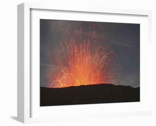 Strombolian Eruption of Mount Bromo Volcano, Tengger Caldera, Java, Indonesia-Stocktrek Images-Framed Photographic Print
