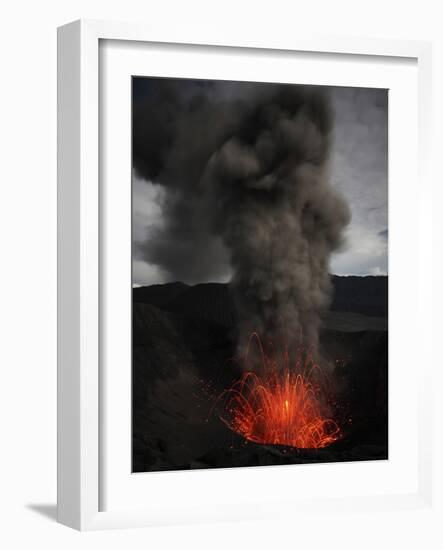 Strombolian Eruption of Mount Bromo Volcano, Tengger Caldera, Java, Indonesia-Stocktrek Images-Framed Photographic Print