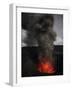 Strombolian Eruption of Mount Bromo Volcano, Tengger Caldera, Java, Indonesia-Stocktrek Images-Framed Photographic Print