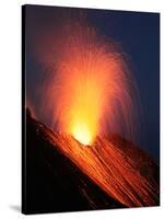 Strombolian Eruption of Stromboli Volcano, Aeolian Islands, Mediterranian Sea, Italy-Stocktrek Images-Stretched Canvas