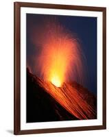 Strombolian Eruption of Stromboli Volcano, Aeolian Islands, Mediterranian Sea, Italy-Stocktrek Images-Framed Photographic Print