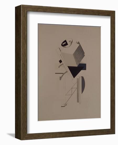 Strong Guy. Figurine for the Opera Victory over the Sun by A. Kruchenykh, 1920-1921-El Lissitzky-Framed Giclee Print