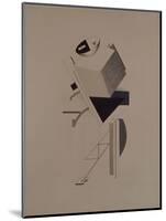 Strong Guy. Figurine for the Opera Victory over the Sun by A. Kruchenykh, 1920-1921-El Lissitzky-Mounted Giclee Print