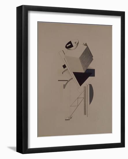 Strong Guy. Figurine for the Opera Victory over the Sun by A. Kruchenykh, 1920-1921-El Lissitzky-Framed Giclee Print