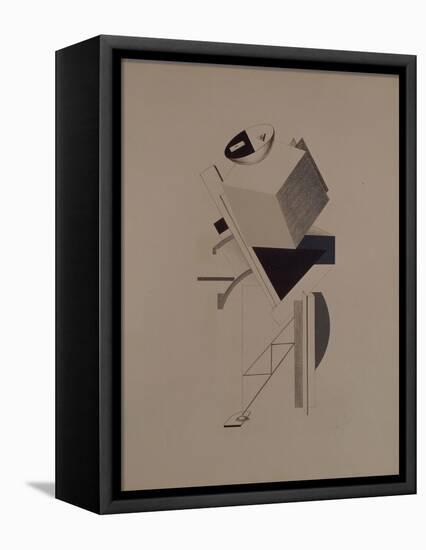 Strong Guy. Figurine for the Opera Victory over the Sun by A. Kruchenykh, 1920-1921-El Lissitzky-Framed Stretched Canvas