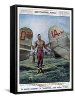 Strong Man and Aircraft-null-Framed Stretched Canvas