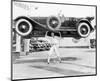 Strong Man Lifting A Car Over His Head-null-Mounted Art Print