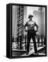 Structural Steel Worker Standing on a Girder-Grey Villet-Framed Stretched Canvas
